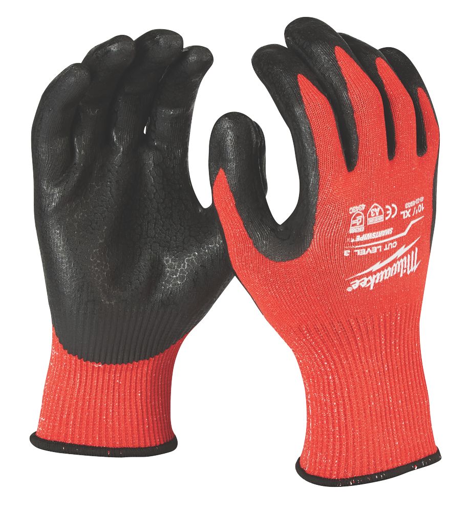 Image of Milwaukee Dipped Gloves Red X Large 