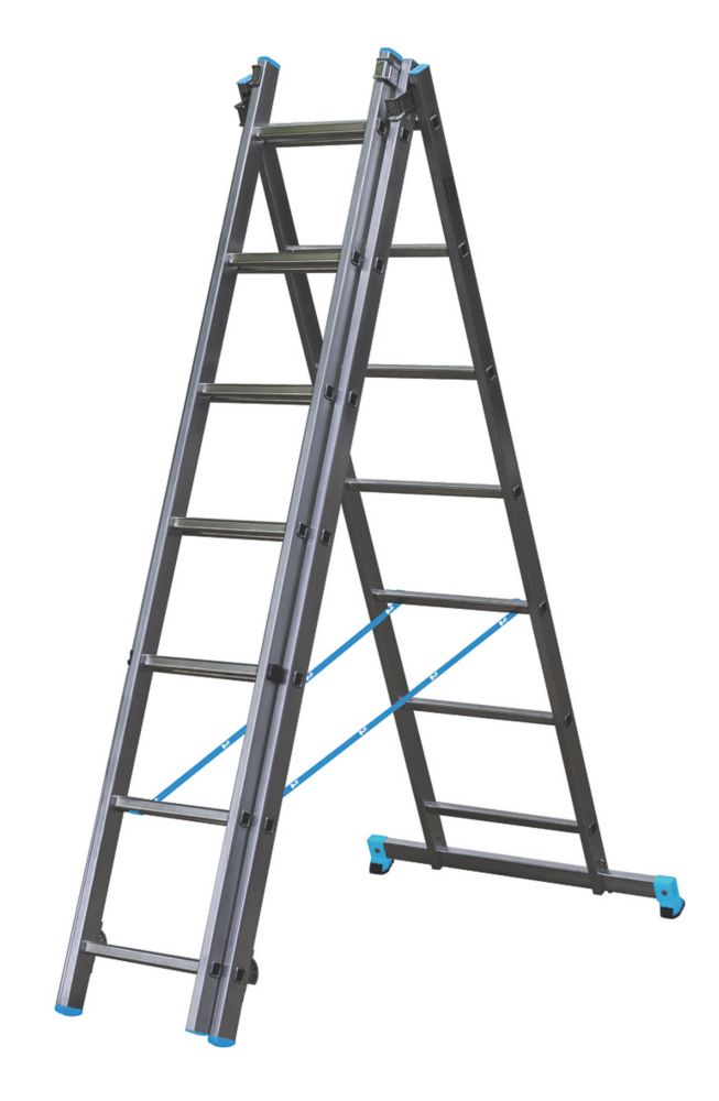 Image of Mac Allister 3-Section 3-Way Aluminium Combination Ladder 4m 