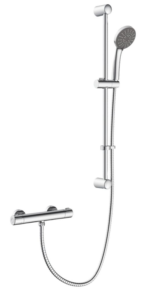 Image of Swirl Slim HP Rear-Fed Exposed Chrome Thermostatic Mixer Shower 