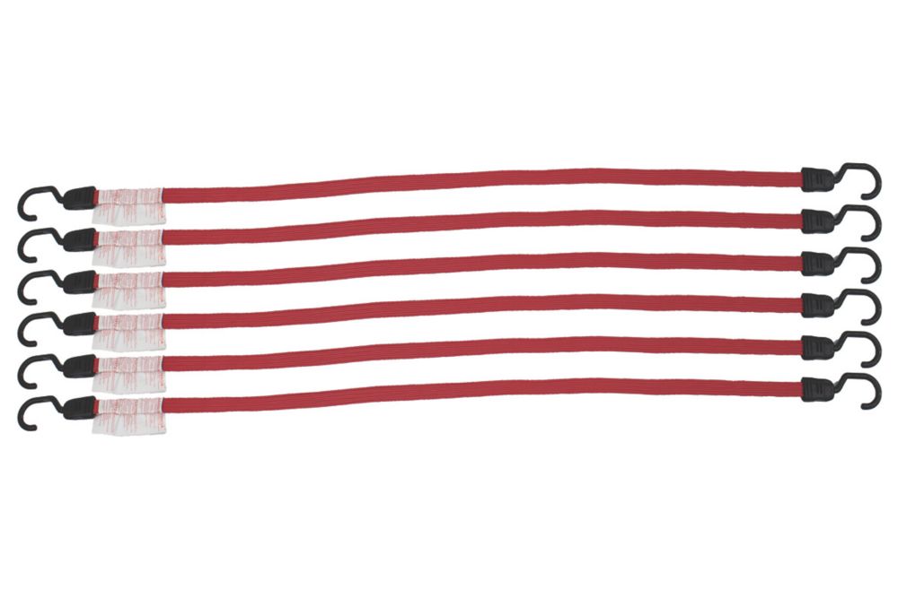 Image of Smith & Locke Flat Bungee Cords 1000mm x 18mm 6 Pack 