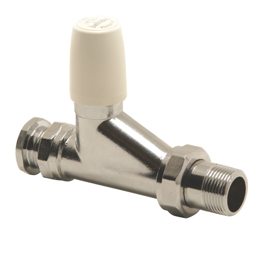 Image of Pegler 98CPLS Chrome / White Straight Lockshield 22mm 