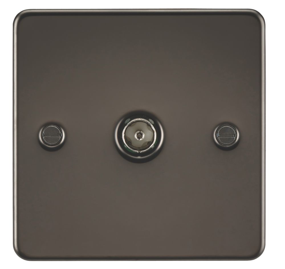 Image of Knightsbridge 1-Gang Coaxial TV Socket Gunmetal 