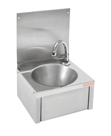 Image of SCRANMX216 Knee Operated Wall-Hung Washbasin 1 Tap Hole 305mm 