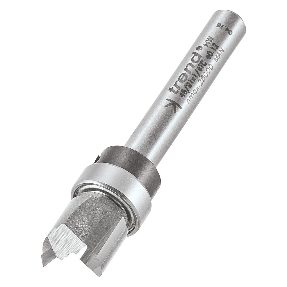 Image of Trend 46/91X1/4TC 1/4" Shank Double-Flute Straight Router Cutter 12.7mm x 9.5mm 