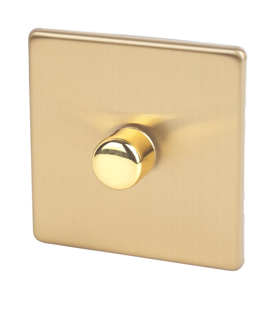 Image of Varilight V-Pro 1-Gang 2-Way LED Dimmer Switch Brushed Brass 