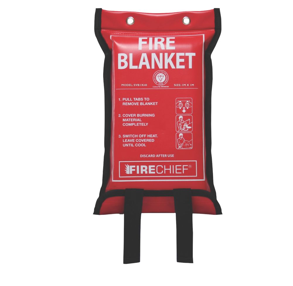 Image of Firechief Fire Blankets with Soft Case 1.1m x 1.1m 25 Pack 