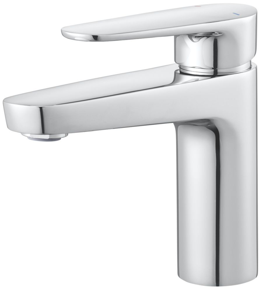 Image of Swirl Caldew Basin Mono Mixer with Clicker Waste Silver 