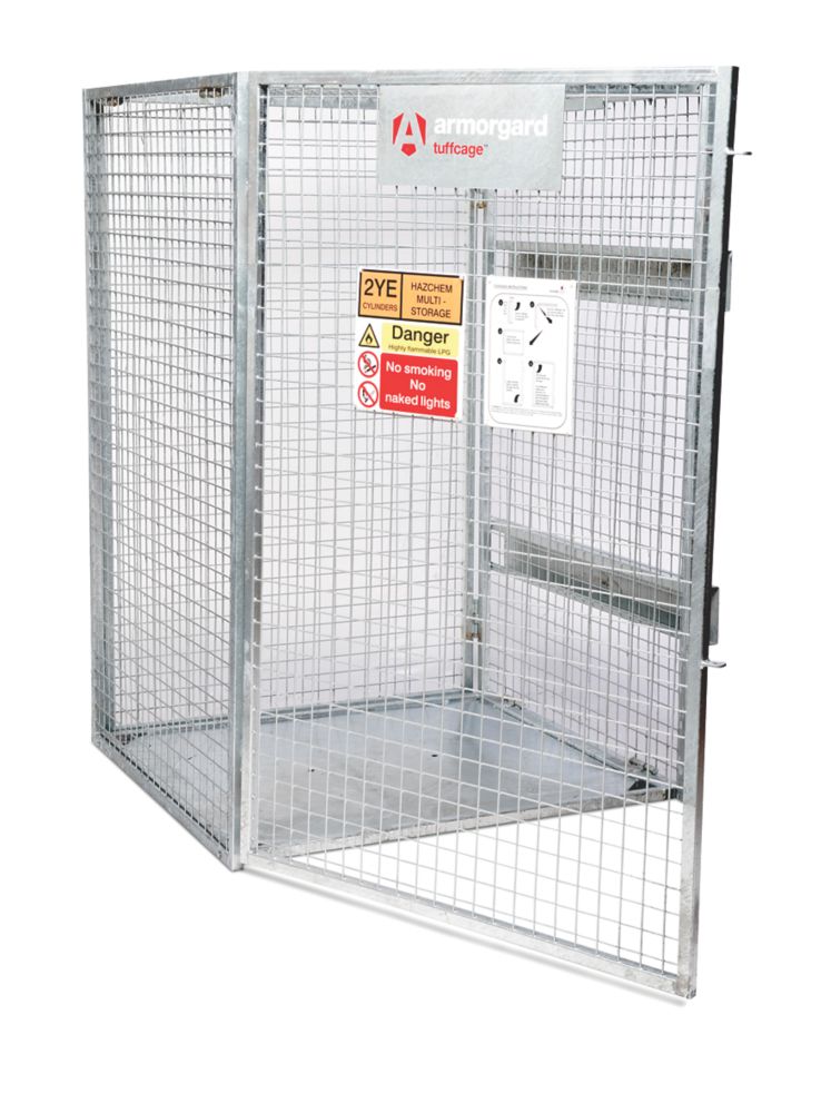 Image of Armorgard TuffCage Folding Gas Cage Silver 1300mm x 1240mm x 1800mm 