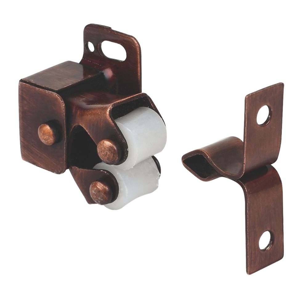 Image of Cabinet Catch Rollers Bronze Effect 32mm x 25mm 10 Pack 