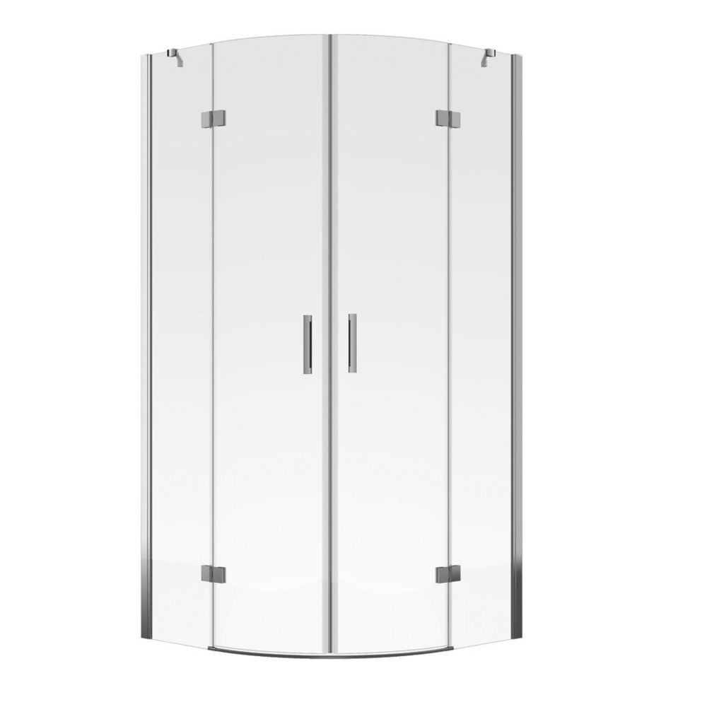 Image of Aqualux Aquarius 6 Frameless Quadrant Shower Enclosure & Tray Non-Handed Chrome 900mm x 900mm x 1900mm 
