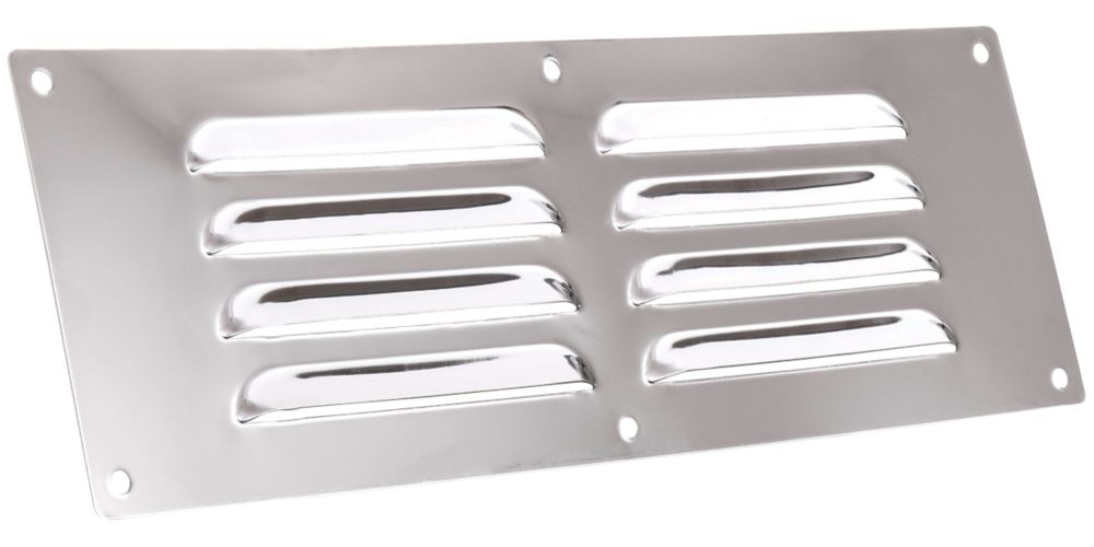 Image of Map Vent Fixed Louvre Vent Chrome Stainless Steel 229mm x 76mm 