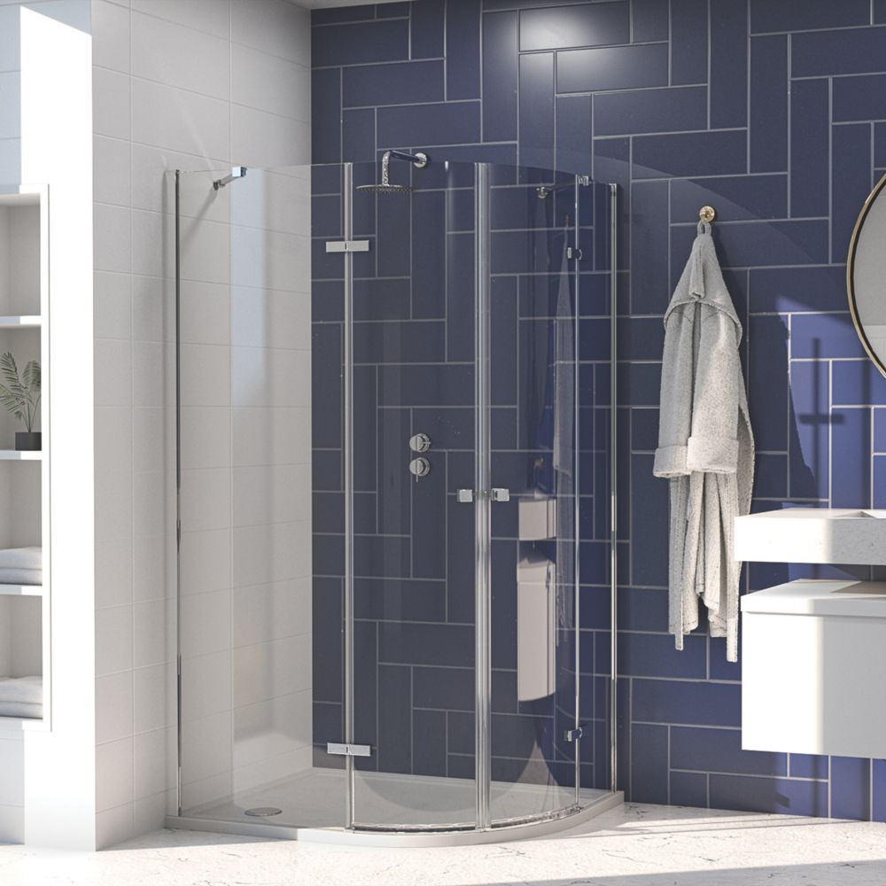 Image of Aqualux Aquarius 8 Frameless Offset Quadrant Shower Enclosure Left & Right-Hand Opening 900mm x 1200mm x 2000mm 