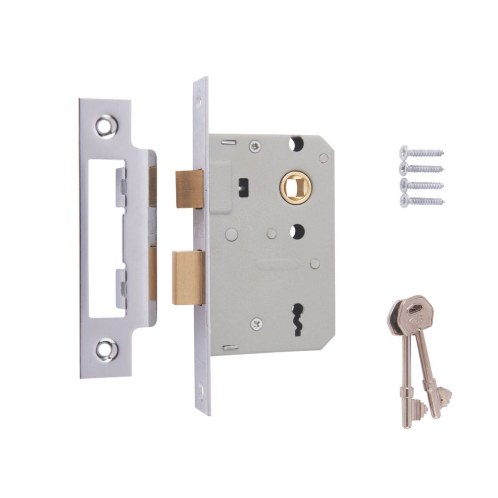 Image of ERA 3 Lever Chrome-Effect Mortice Sashlock 64mm Case - 44mm Backset 