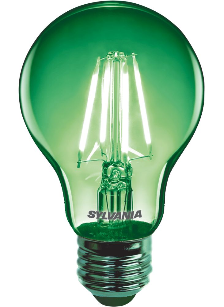 Image of Sylvania Helios Chroma ES A60 Green LED Light Bulb 4W 