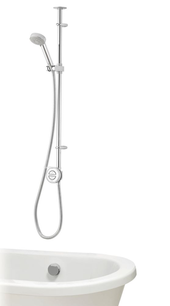 Image of Aqualisa Smart Link Gravity-Pumped Ceiling-Fed Chrome Thermostatic Smart Shower & Bath Filler 