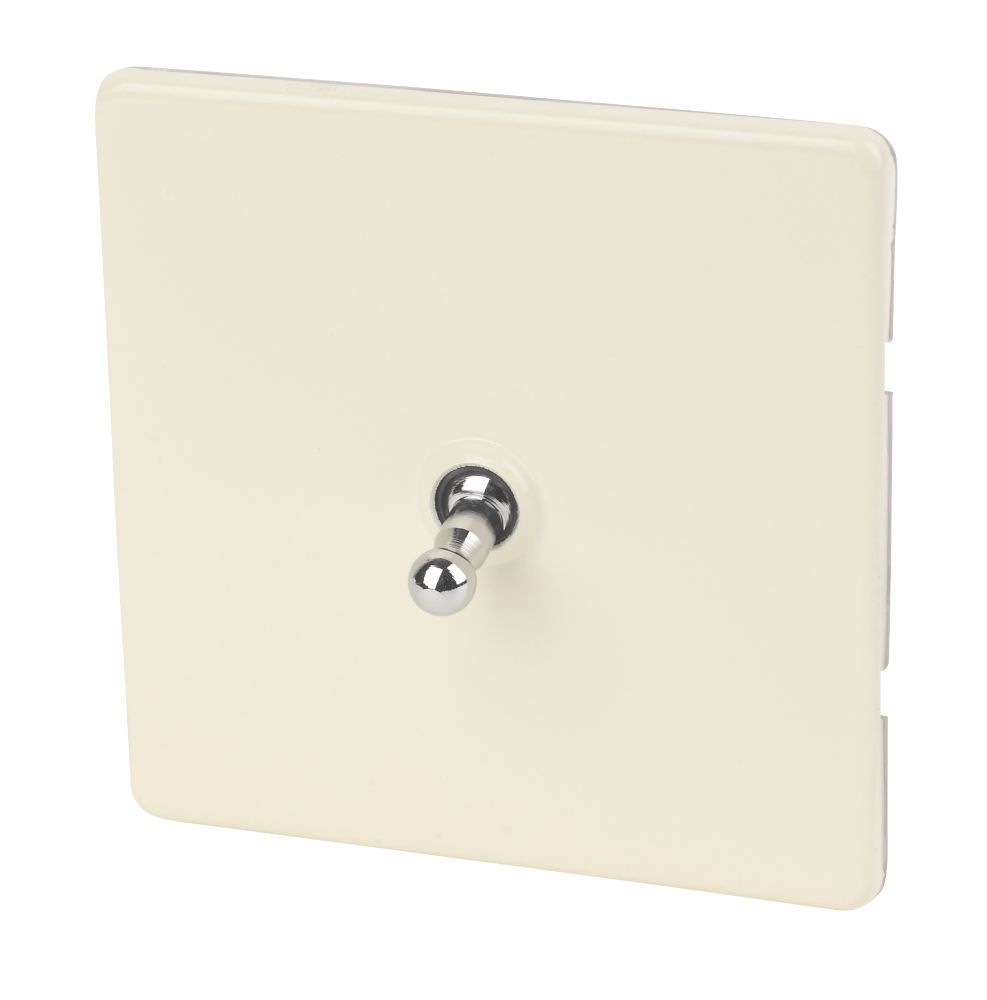 Image of Varilight 10AX 1-Gang 2-Way Toggle Switch White Chocolate 