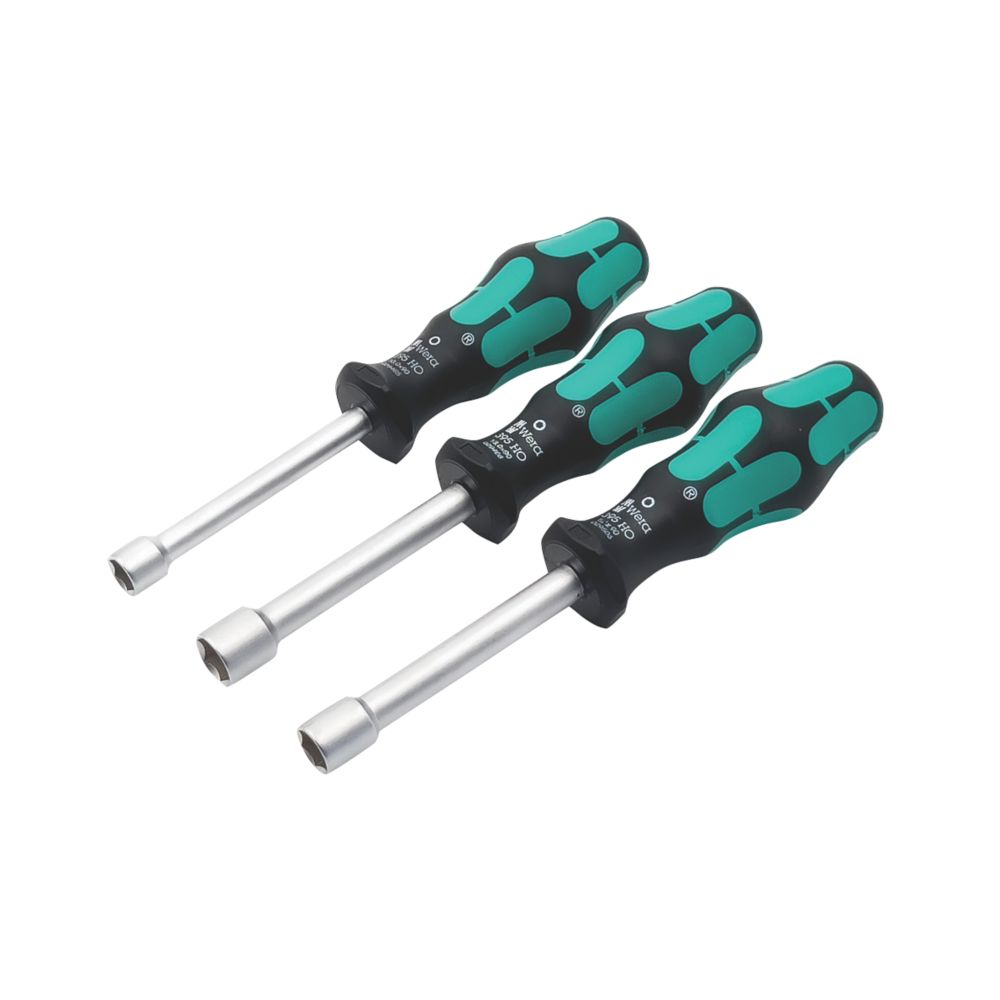 Image of Wera 395 HO/3 Sanitary Hollow Shaft Nutspinner Mixed Screwdriver Set 3 Pieces 