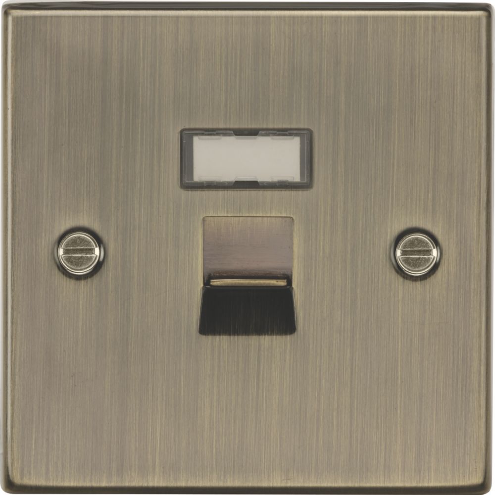 Image of Knightsbridge RJ45 Ethernet Socket Antique Brass 