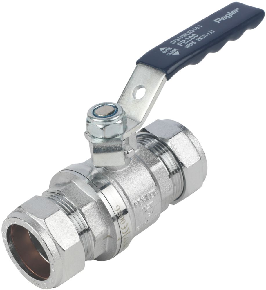 Image of Pegler Lever Ball Valve Blue 28mm 