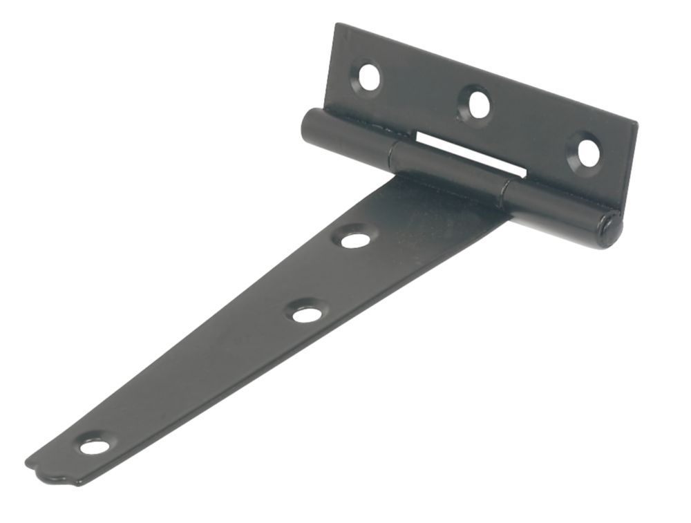 Image of Black Powder-Coated Light Duty Tee Hinges 102mm 2 Pack 