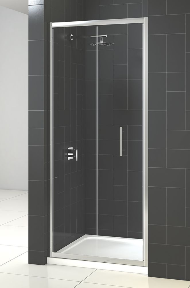 Image of Triton Fast Fix Framed Rectangular Bi-Fold Shower Door Chrome 760mm x 1900mm 