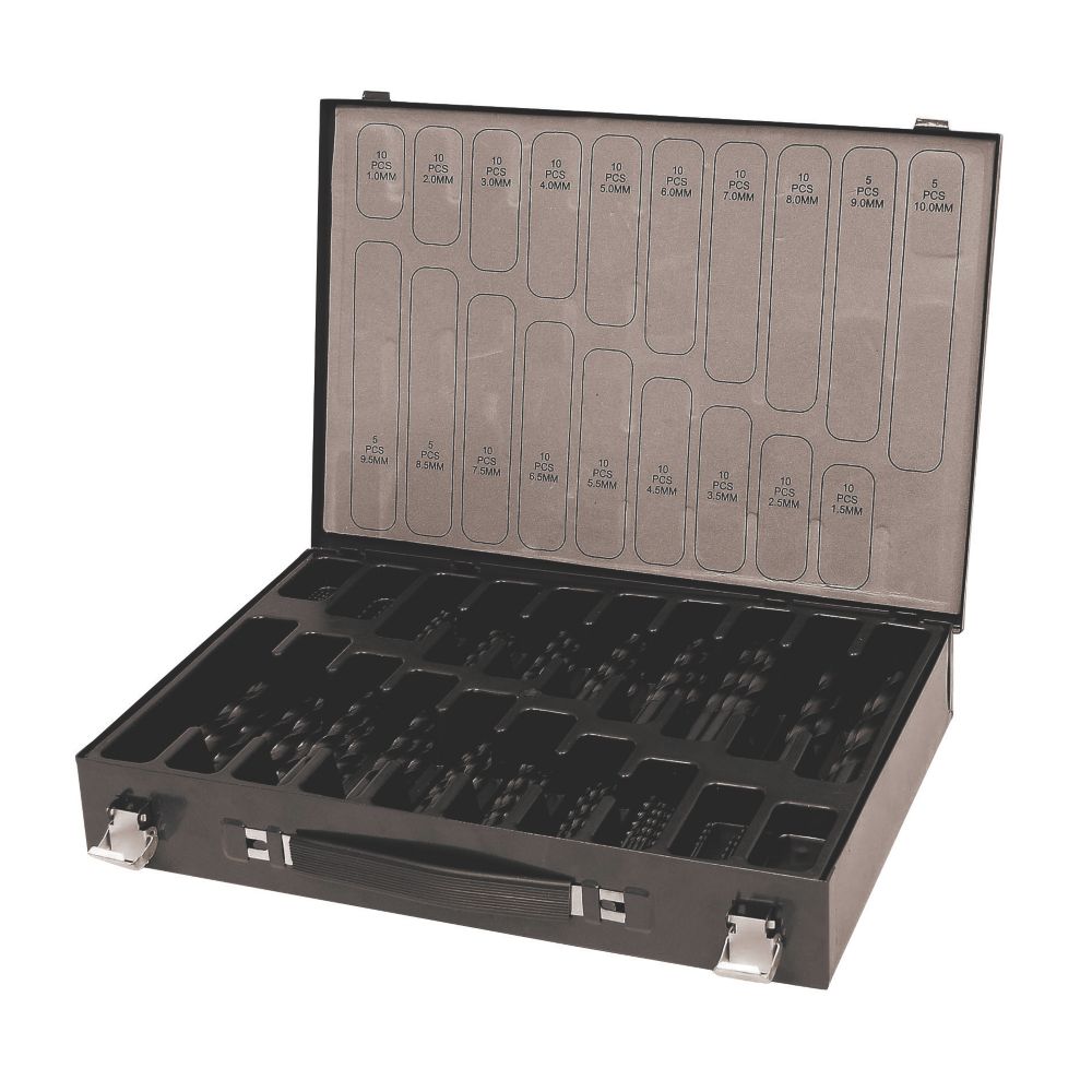 Image of Straight Shank HSS Drill Bit Set 170 Pieces 
