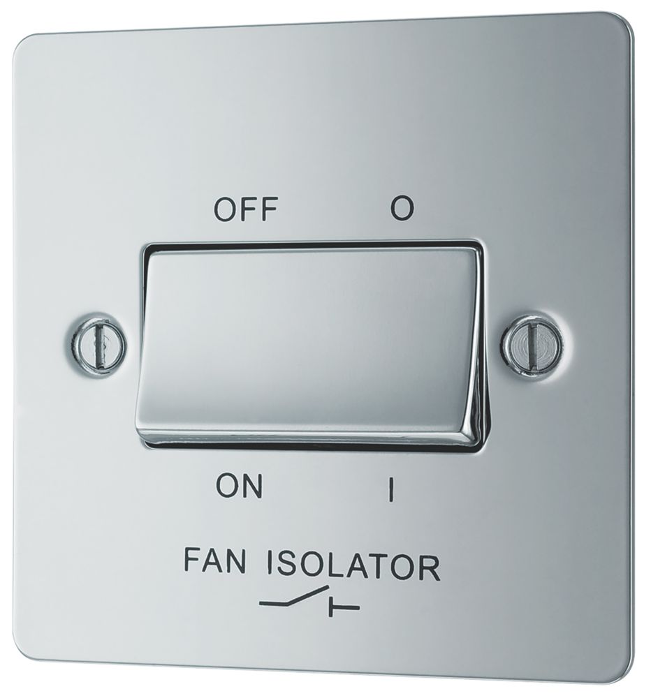 Image of LAP 10AX 1-Gang 3-Pole Fan Isolator Switch Polished Chrome 