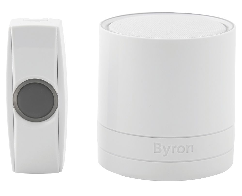 Image of Byron Battery-Powered Wireless Door Chime Kit White 