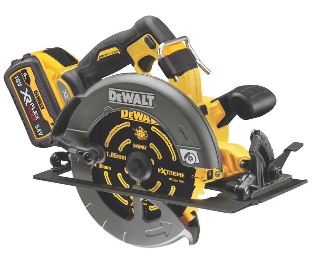Image of DeWalt DCS578T2-GB 190mm 54V 2 x 6.0Ah Li-Ion XR FlexVolt Brushless Cordless Circular Saw 