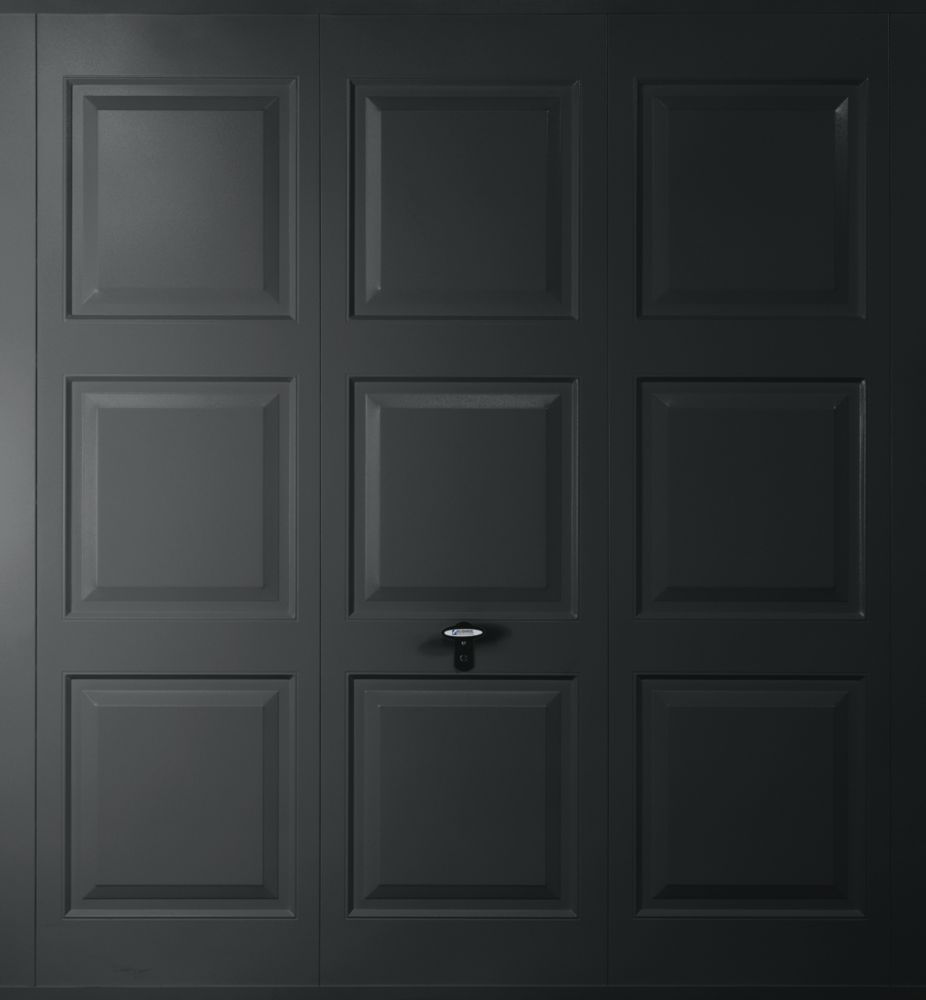 Image of Gliderol Georgian 7' x 6' 6" Non-Insulated Frameless Steel Up & Over Garage Door Jet Black 