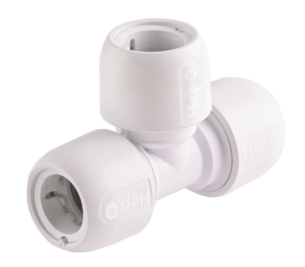 Image of Hep2O Plastic Push-Fit Equal Tees 22mm 10 Pack 