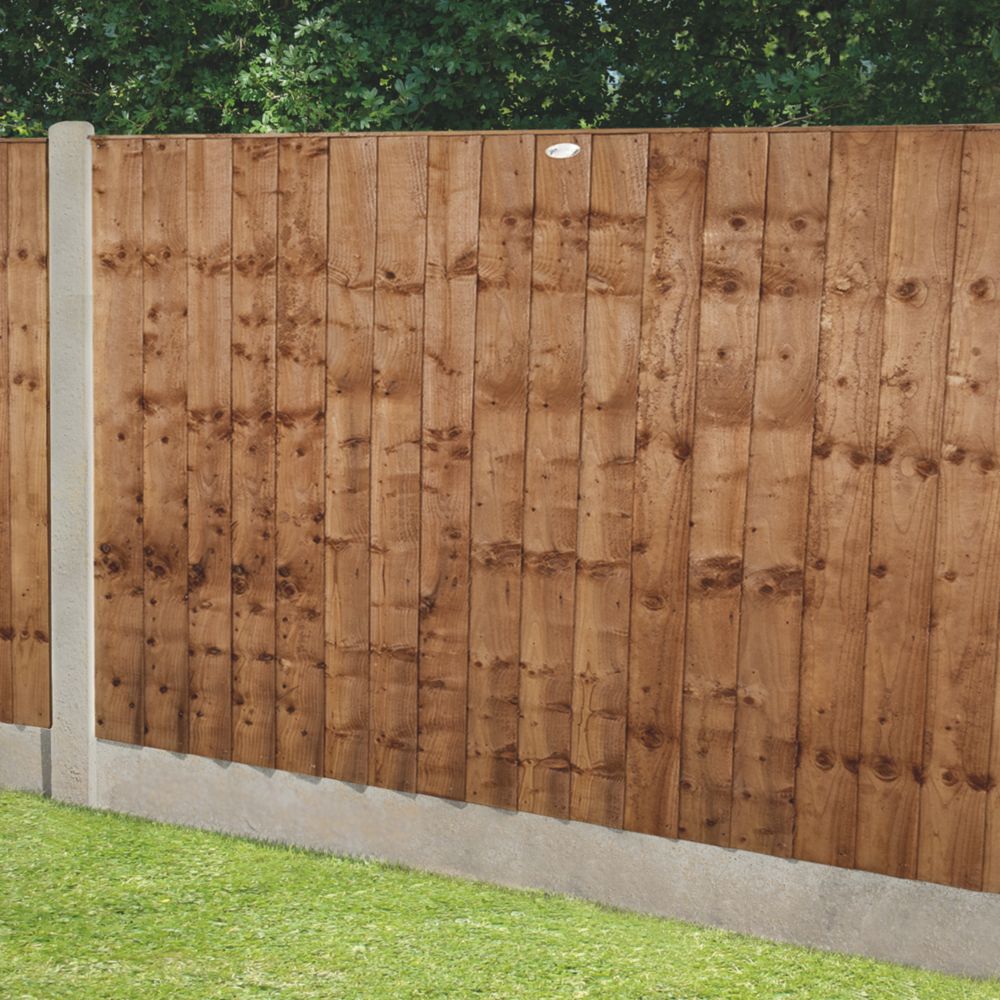 Image of Forest Vertical Board Closeboard Garden Fencing Panel Dark Brown 6' x 4' Pack of 3 