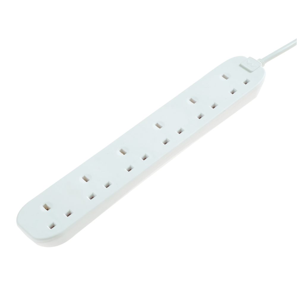 Image of Masterplug 13A 6-Gang Unswitched Extension Lead 1m 