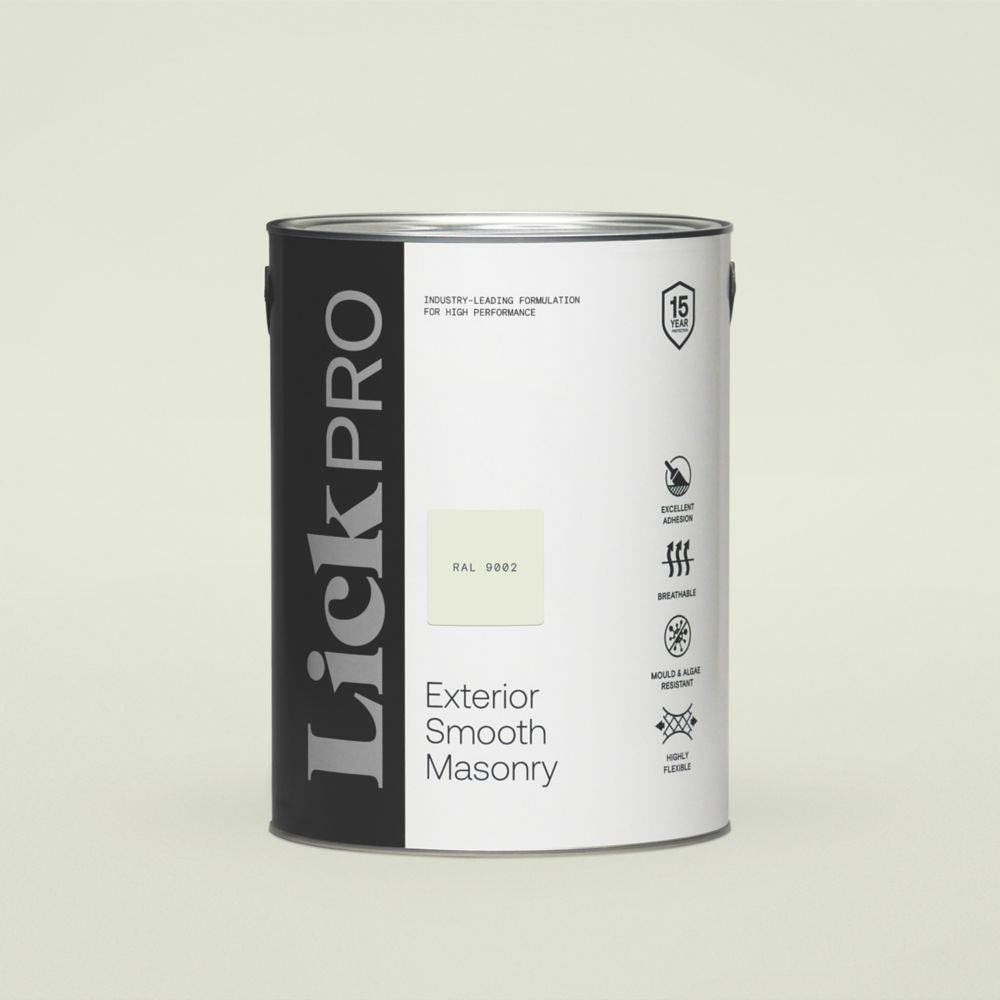 Image of LickPro Exterior Smooth Masonry Paint Grey RAL 9002 5Ltr 