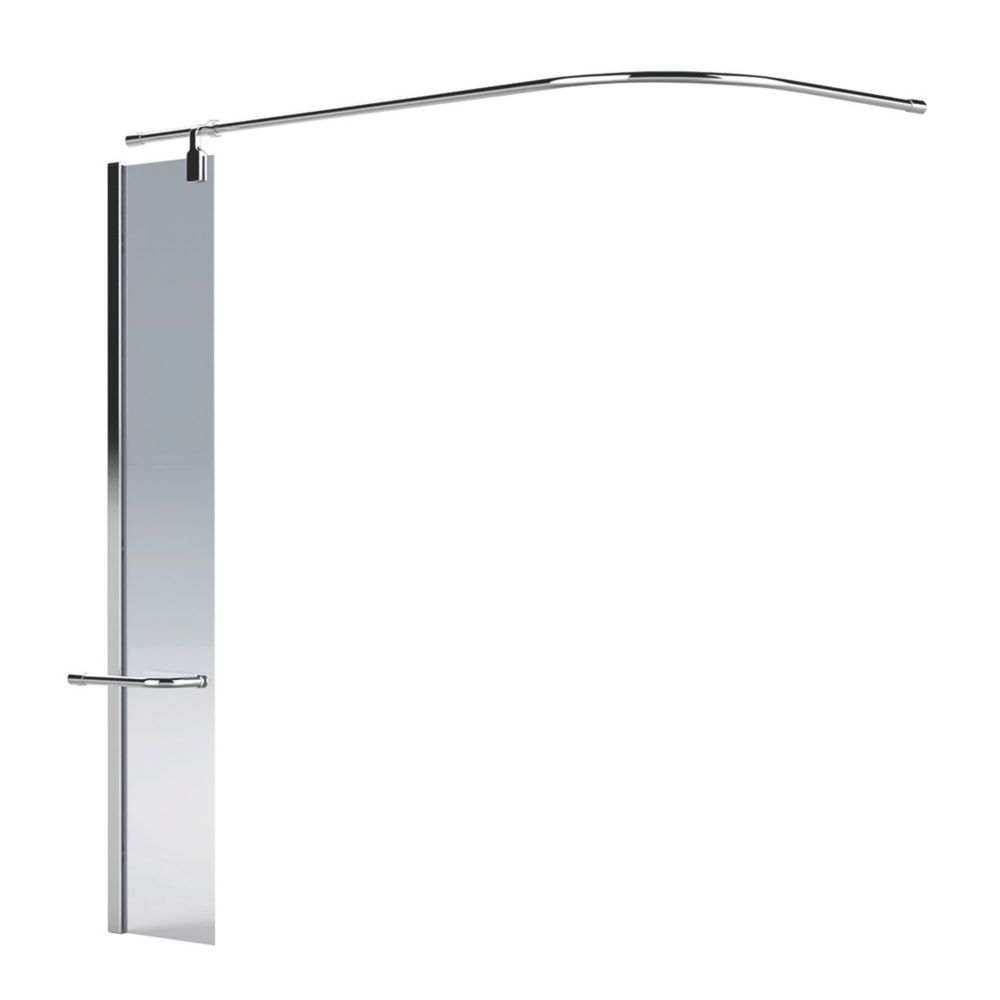 Image of Aqualux Aqua 6 Framed Silver Bathscreen with Rail 1500mm x 300mm 