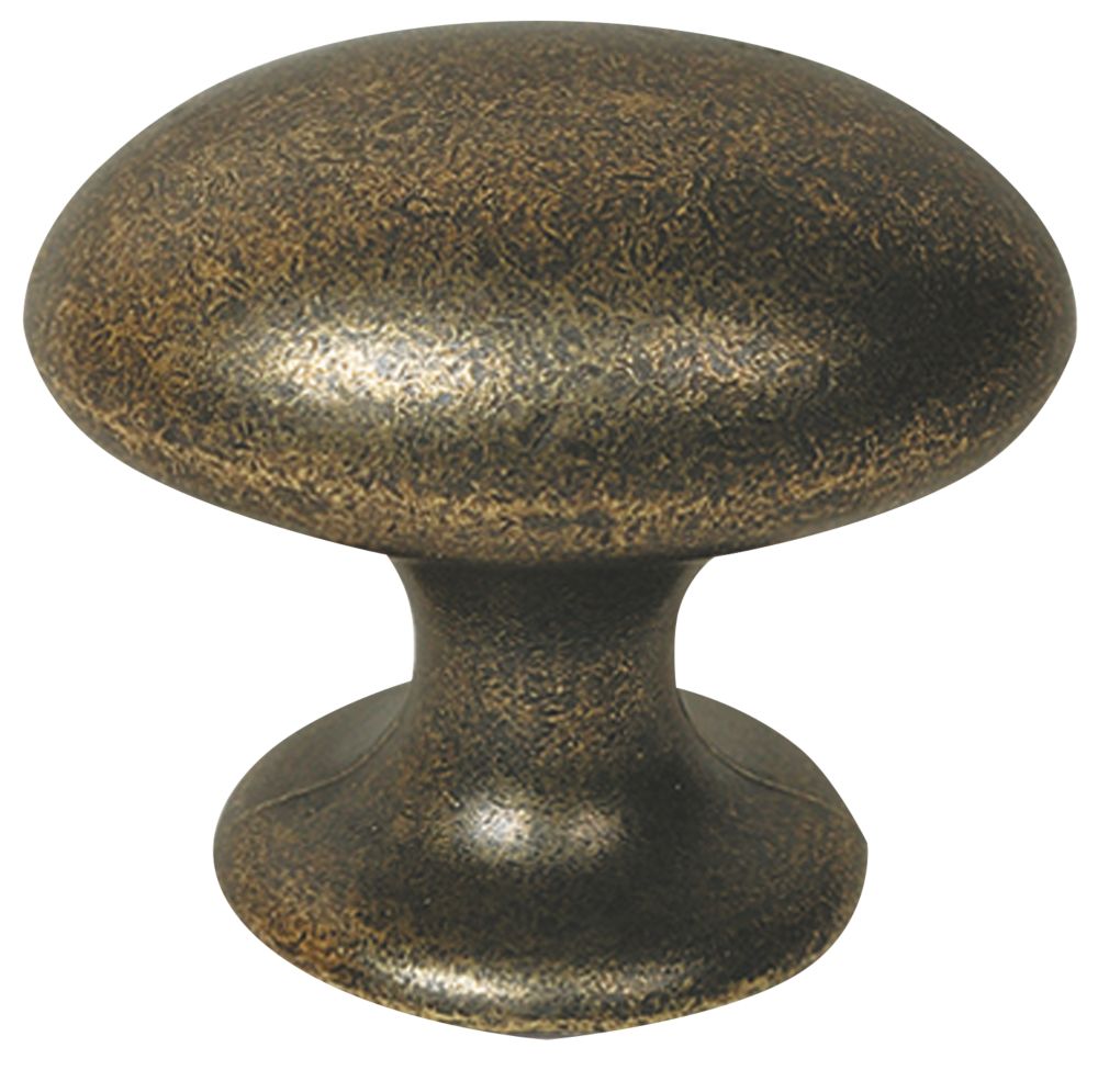 Image of Decorative Oval Cabinet Knobs Antique Brass 40mm 2 Pack 