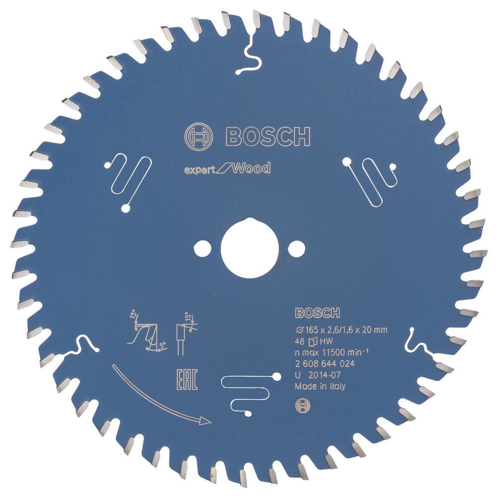 Image of Bosch Expert Wood Circular Saw Blade 165mm x 20mm 48T 