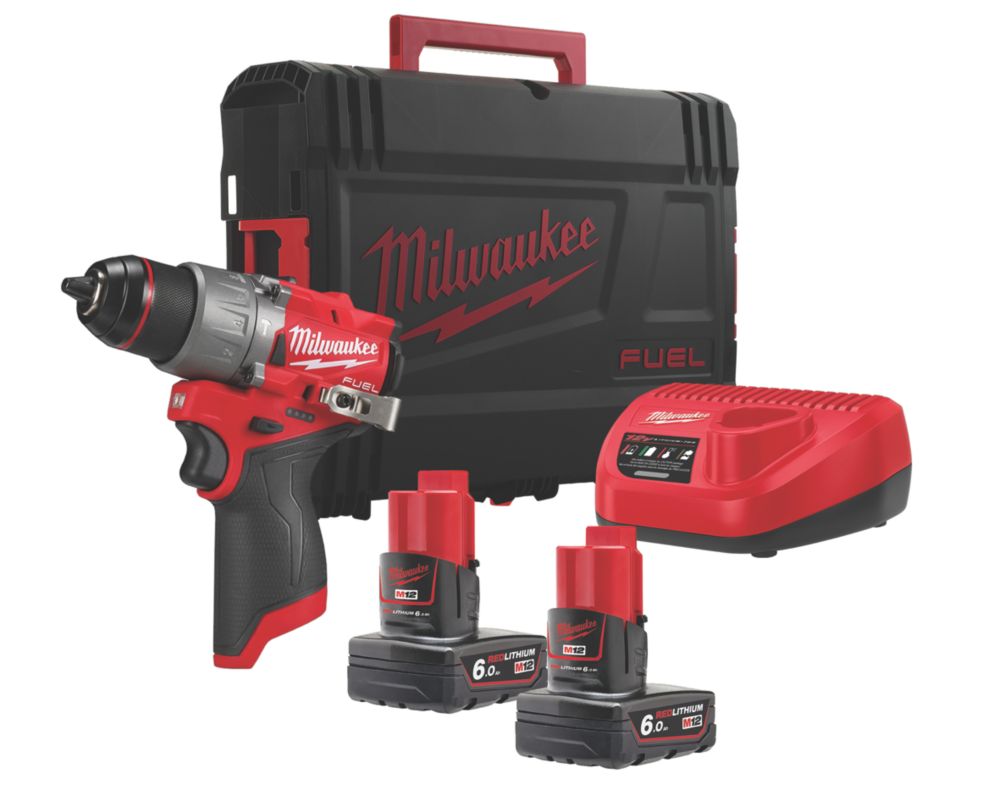 Image of Milwaukee M12FPD2-602X 12V 2 x 6.0Ah Li-Ion RedLithium Brushless Cordless Percussion Drill 