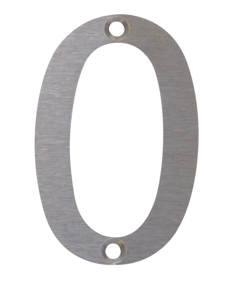 Image of Fab & Fix Door Numeral 0 Satin Stainless Steel 78mm 