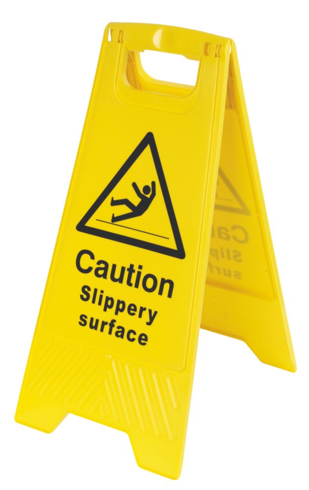 Image of Danger Slippery Surface A-Frame Safety Sign 600mm x 290mm 