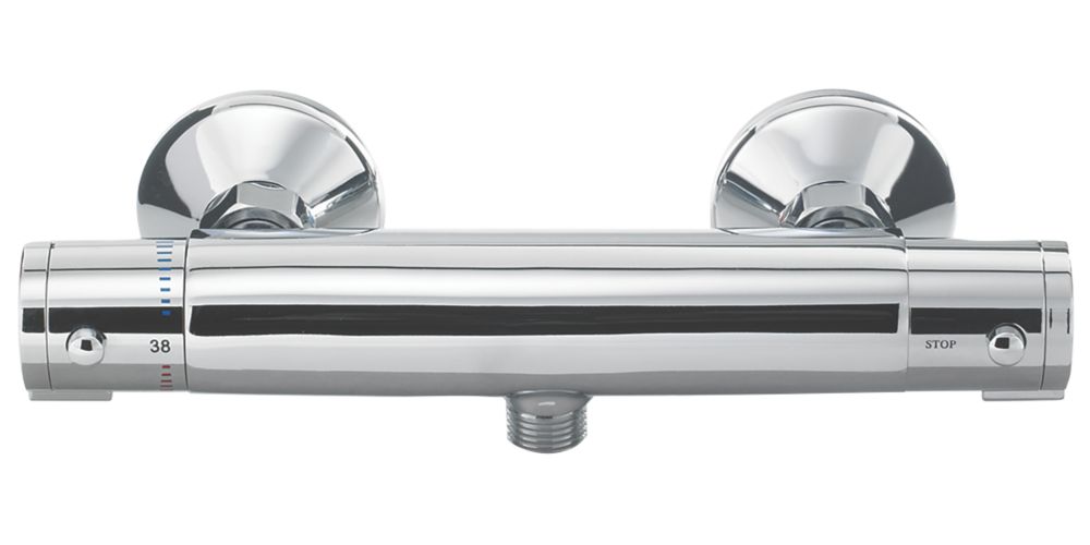 Image of Triton Pirlo Exposed Thermostatic Bar Mixer Shower Valve Fixed Chrome 