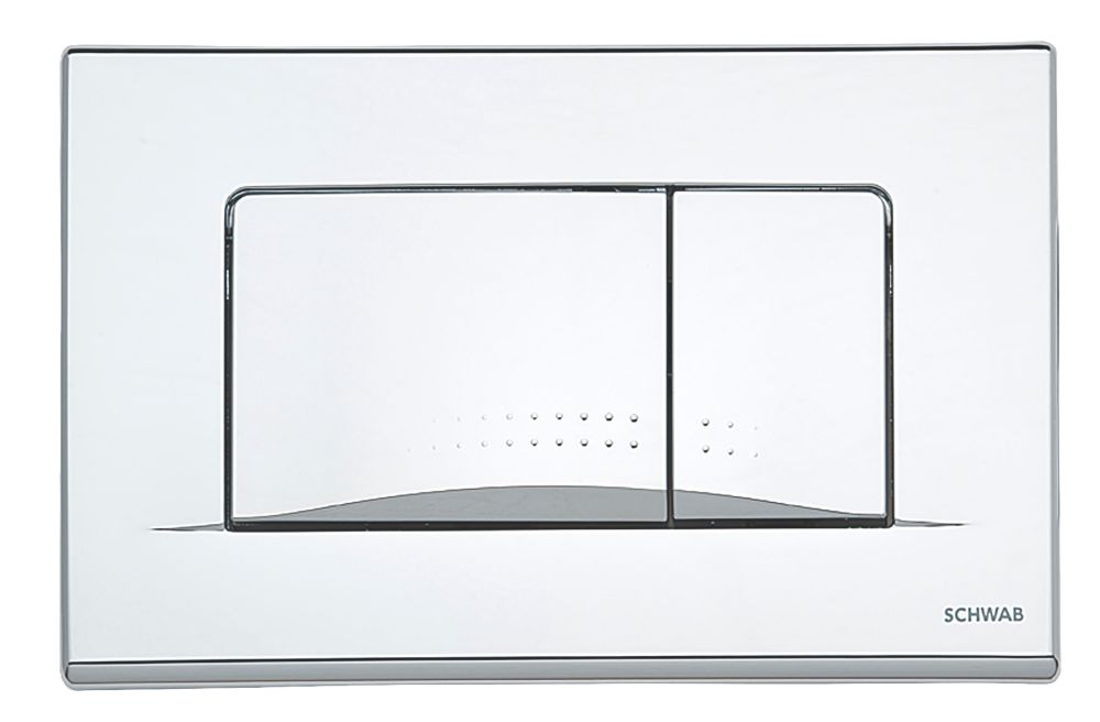 Image of Fluidmaster Schwab Dots Duo 257429 Dual-Flush Flushing Plate Gloss Chrome 