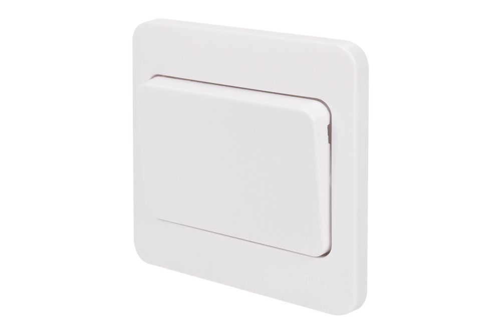 Image of Schneider Electric Lisse 10AX 1-Gang 2-Way 10AX Wide Rocker Light Switch White 