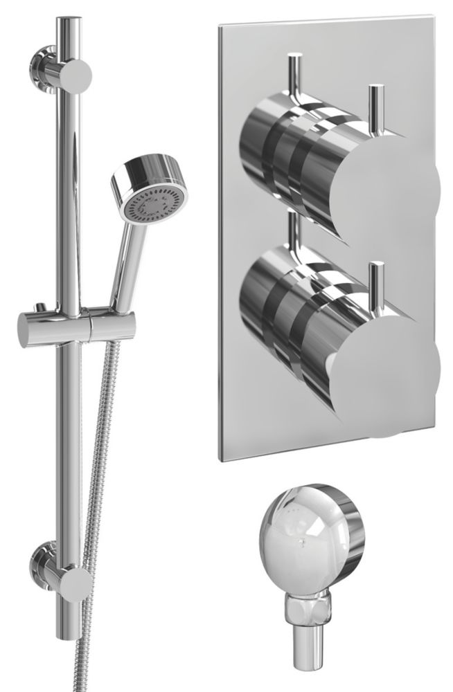 Image of ETAL Mystique Rear-Fed Concealed Polished Chrome Thermostatic Bar Mixer Shower 