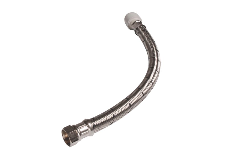 Image of Hep2O Push-Fit Connection Flexible Tap Connectors 22mm x 3/4" x 500mm 2 Pack 