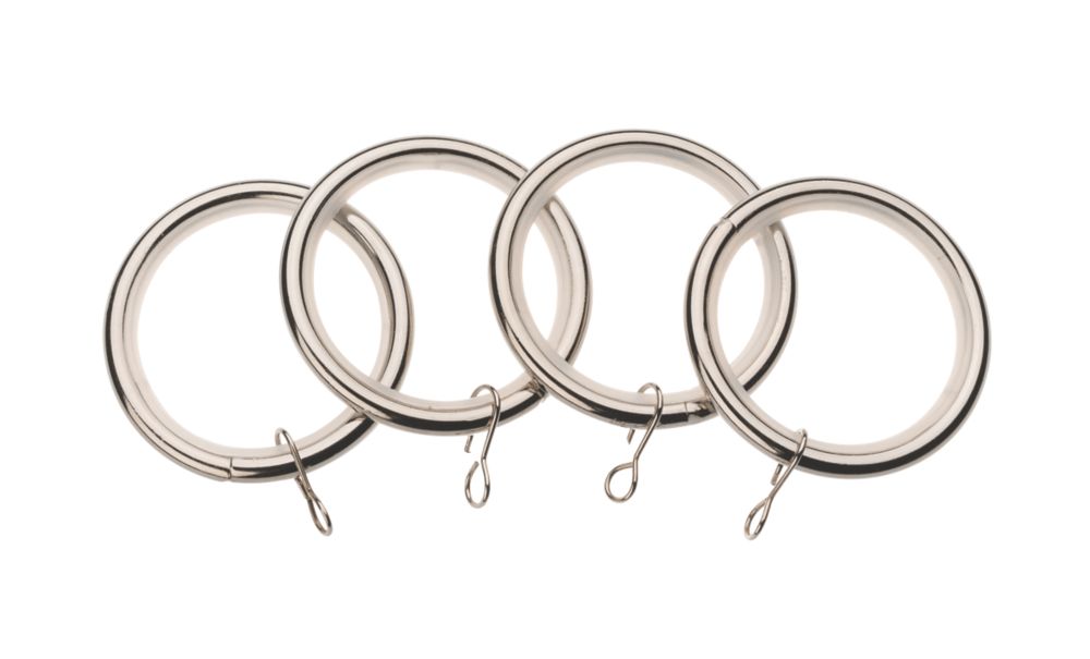 Image of Universal Metal 19mm Curtain Rings Stainless Steel 4 Pack 