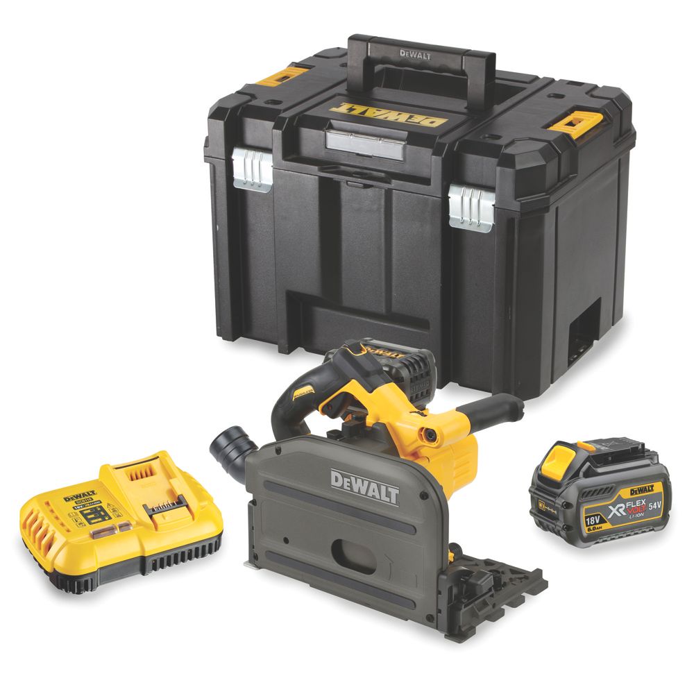 Image of DeWalt DCS520T2-GB 54V 2 x 6.0Ah Li-Ion XR FlexVolt 165mm Brushless Cordless Plunge Saw 