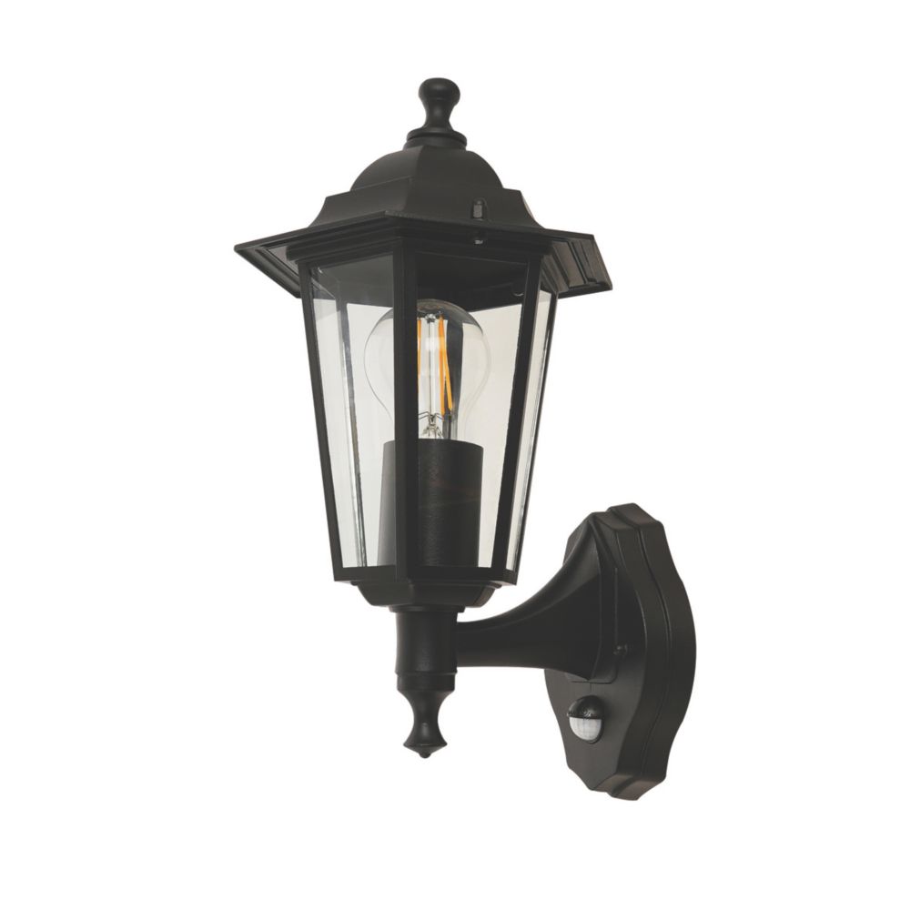 Image of Outdoor Coach Lantern With PIR Sensor Matt Black 