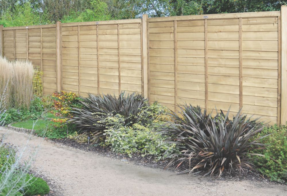 Image of Forest Super Lap Fence Panels Natural Timber 6' x 6' Pack of 10 