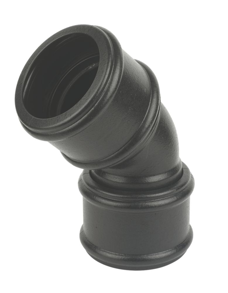 Image of FloPlast Push-Fit/Solvent Weld 135Â° Double Socket Bend Black 110mm 